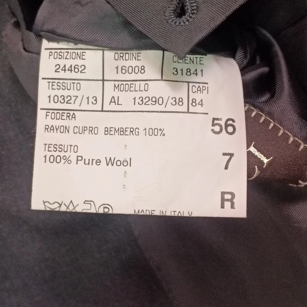 Canali Mens Charcoal Gray 100% Wool 2 Button Blazer Sport Coat Made in Italy 46R